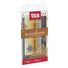 Lápis De Cor 12 Cores Tons De Pele + Lápis 6B Vibes Tris
