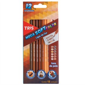 Lápis De Cor 12 Cores Tons De Pele Tris