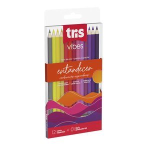 Lápis De Cor 12 Cores Tons Entardecer + Lápis 6B Vibes Tris