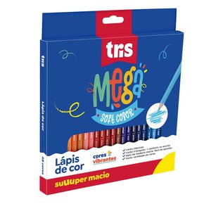 Lápis de Cor 24 Cores Mega Soft Color Tris