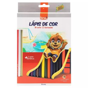 Lápis de Cor 36 Cores Sextavado 2 Cores Metálicas LP 0036 BRW