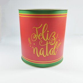 Lata Para Panetone 500g Vermelho Feliz Natal Natalino Cromus