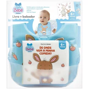 Livro De Banho + Babador De Onde Vem A Minha Comida? Azul Todolivro