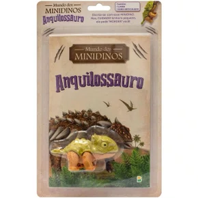 Livro Mundo Dos Minidinos Anquilossauro + Dino Articulado Todolivro