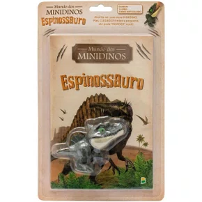 Livro Mundo Dos Minidinos Espinossauro + Dino Articulado Todolivro