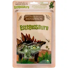 Livro Mundo Dos Minidinos Estegossauro + Dino Articulado Todolivro