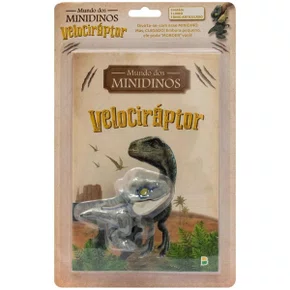 Livro Mundo Dos Minidinos Velociraptor + Dino Articulado Todolivro