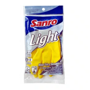 Luva de Borracha Amarela Light Tam P Sanro
