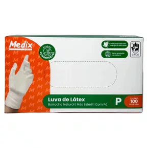 Luva Látex Tam PP C/ Pó Medix Cx C/ 100 Um