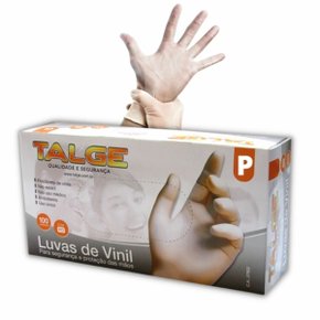 Luva Vinil Tam P C/ Po Talge C/ 100un
