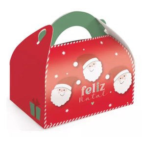 Maleta Feliz Natal Rosto Papai Noel 15x9,5x9,5cm Cromus