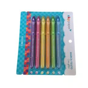 Marca Texto 6 Cores com Glitter Sortido Skypaper Ref. SK1416