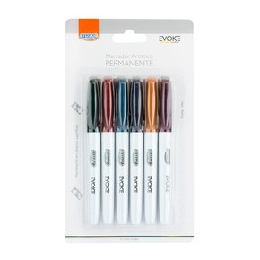 Marcador Artístico Permanente Ponta 1mm 6 cores Vintage Brw