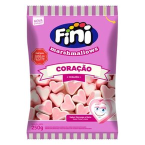 Marshmallow Corações Rosa E Branco 250G Fini