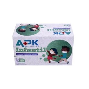 Máscara Descartável TNT Infantil Branca ADK - Caixa com 50 Unidades