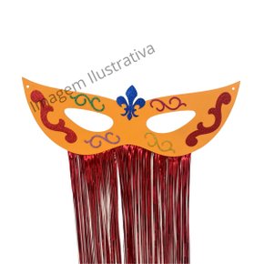 Mascara Grande Laranja Eva Decoração com Metaloide Ref 165 Badulake