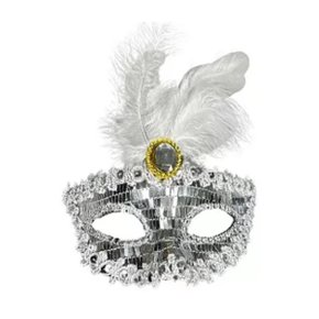 Máscara Lantejoula e Pena Cores