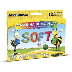 Massa De Modelar 12 Cores 180g Soft Acrilex