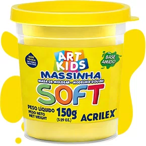 Massa De Modelar 150g Amarelo Limão Soft Acrilex
