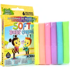 Massa De Modelar Baby Colors 06 Unidades Soft Acrilex