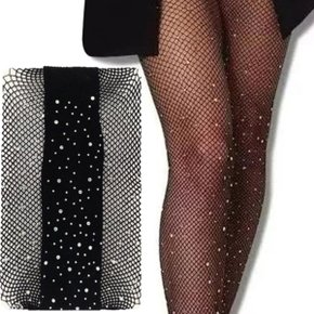 Meia Calca Arrastão Preta com Strass