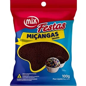 Miçangas Chocolate Preto Festas 100g Mix