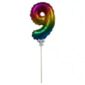 Mini Balão Topo Bolo N. 9 Tie Dye Cromus