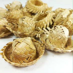 Mini Chapéu de Palha Desfiado Natural 5 Unidades