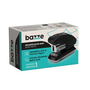 Mini Grampeador Metálico 18fls B5101 Preto Bazze