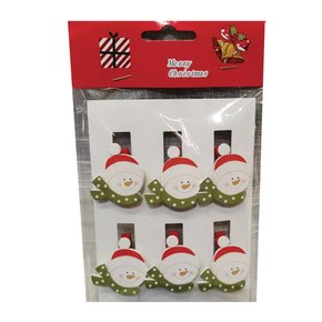 Pregador Natalino 5cm 6 Uni Boneco de Neve Verde Matsumoto