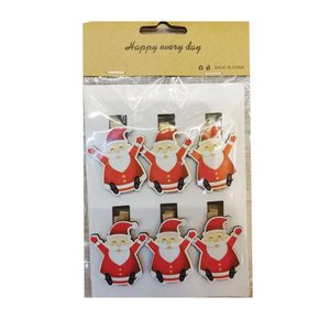 Pregador Natalino 5cm 6 Uni Papai Noel Feliz Matsumoto