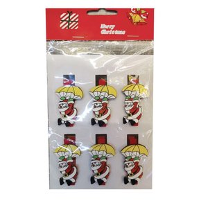 Pregador Natalino 5cm 6 Uni Papai Noel Paraquedas Matsumoto
