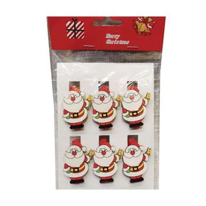 Pregador Natalino 5cm 6 Uni Papai Noel Presente Matsumoto