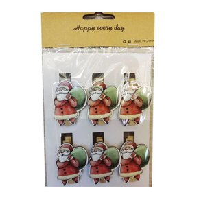 Pregador Natalino 5cm 6 Uni Papai Noel Presentes Matsumoto