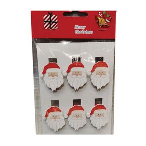 Pregador Natalino 5cm 6 Uni Papai Noel Vermelho Matsumoto