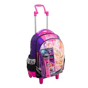 Mochila Com Rodas Bárbie Rock Roxa Sestini