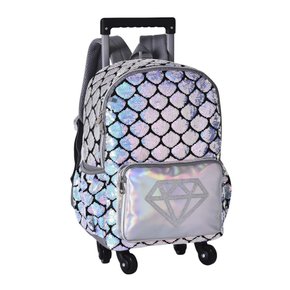 Mochila Com Rodas Escamas Em Lantejolas Nacaradas Clio Style