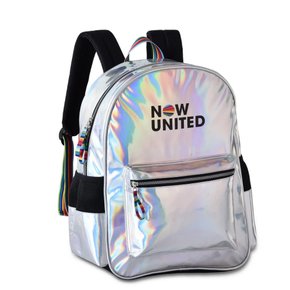 Mochila De Costas Now United Prata Holográfica Clio Style