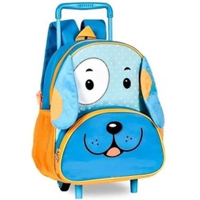 Mochila Escolar C/ Roda Pp Pets Ref 3397b Clio Azul Cachorro