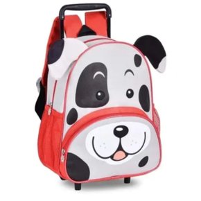 Mochila Escolar C/ Roda Pp Pets Ref 3397b Clio Cinza Cachorro