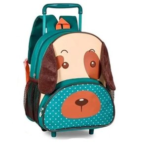 Mochila Escolar C/ Roda Pp Pets Ref 3397b Clio Verde Cachorro