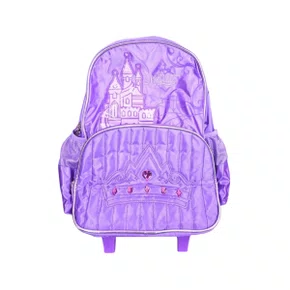 Mochila Escolar com Roda Grande Lilás Princesas Magicas Clio