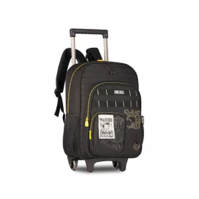 Mochila Escolar com Roda Grande Preta One Piece Clio