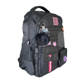 Mochila Escolar Grande Sem Rodas Rebecca Bonbon Preta - Ref. RB24547 Clio