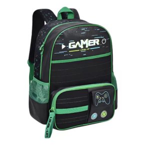 Mochila Escolar S/ Roda GDE Preta Gamer Ref. VD25529J Clio