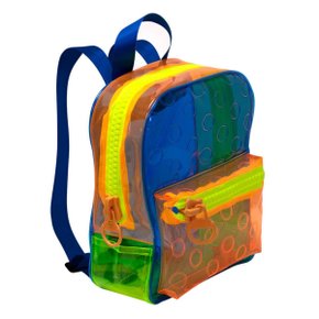 Mochila Escolar S/ Roda Peq Transparente Color 3381 Bubble Dac