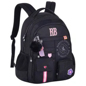 Mochila Escolar Sem Roda Rosa Roxa ou Preta Pequena Rebecca Bonbon Ref. RB24546 Clio