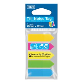 Notas Autoadesivas 43x12mm Tag 5 Cores 100fls Tilibra