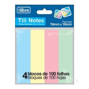 Notas Autoadesivas 76x19mm 400fls 4 Cores Tili Notes Tilibra