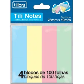Notas Autoadesivas 76x19mm 400fls 4 Cores Tili Notes Tilibra